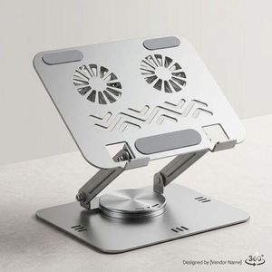 Hawk 360° Carbon steel Laptop Cooling Stand Dual Fans – Heavy Duty Metal Build