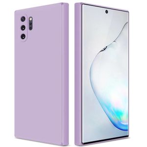 Soft Flexible Silicone Case for Samsung Galaxy Note 10 Plus, Shockproof Anti-Scratch Slim TPU Protective Back Cover (Purple)