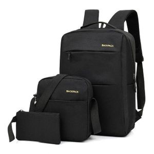 3-Piece Travel Backpack Set – Laptop Bag with Shoulder Bag & Pouch, USB Charging Port for Men & Women