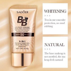 Beauty SADOER SPF50+ PA+++ Gold Snail Sunscreen BB Creams Concealer Sunblock 40g