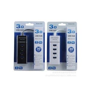 USB HUB  3.0 Hub 4 Port Powered Splitter for Laptop/PC - Black