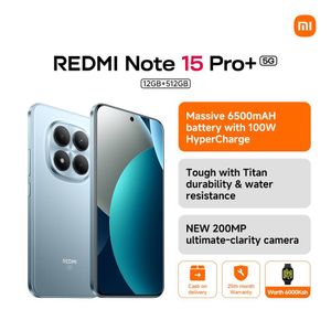 XIAOMI Redmi Note 15 Pro+ 5G, 6.8", 12GB RAM + 512GB, 6500mAh, Blue (25 Months Warranty) + Free Watch 5