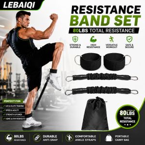 80lb Black Ankle Resistance Band – Leg Jump/Pull Training Band for Taekwondo and Fitness
