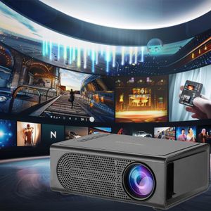 LED projector, supports wired mobile phone screen mirroring, 1080p high-definition picture quality.
