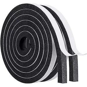 1M ,2 pack Self Adhesive Foam Tape Weatherstrip , Density Foam Insulation Strips Foam Seal Weather Stripping with Strong Adhesive for Door and Window Sound Isolation Soundproofing