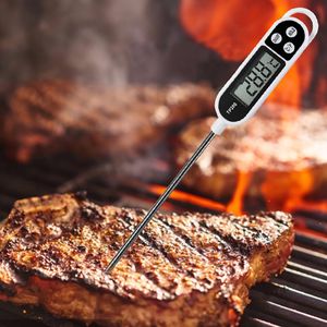 1pc Black Meat Thermometer And Timer, Instant Read Digital Cooking  Thermometer, Electronic Food Temperature Gauge With Long Probe For Kitchen,  Milk, Candy, Bbq And Grilling