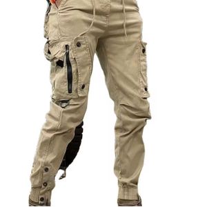 Beige non-fade button down cargo pants 