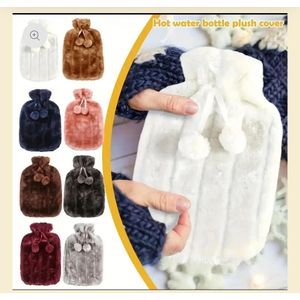 Hot Water Bottle with Lid and Soft Plush Bag 2 Litres Comfort Heat Pack for Menstrual Pain Relief and Muscle Relaxation
