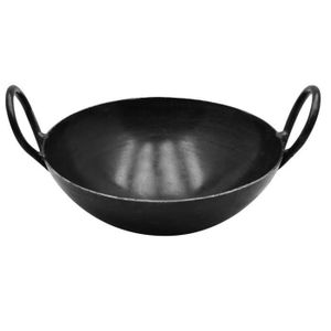 Heavy duty deep frying karai/pan