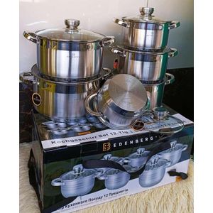 EDENBERG 12pc Edenburg Stainless steel cookware