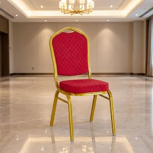 Gold Crown Back Banquet Chair Heavy Duty Stackable Folding Event Chair for Hotel Wedding Church Use