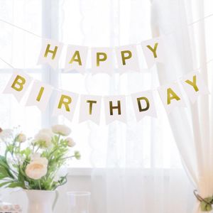 20×14cm Happy Birthday Banner/Paper Banner and Ribbon String/Rope