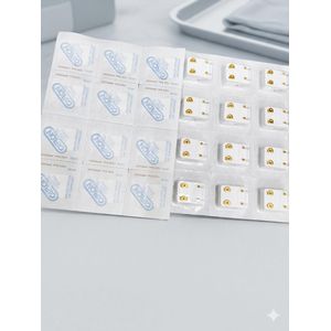 Caflon 12 pairs Gold plated ear piercing studs - sterlie hypoallergenic earrings (multi-pack)