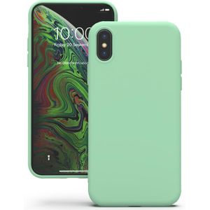 Soft Silicone Slim Fit Cover Anti-Scratch Shockproof Case for Apple iPhone XS Max - Mint Green