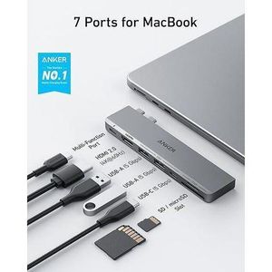 Anker USB C Hub for MacBook, 7-in-2 mac Dock with 4K@60Hz HDMI, Compatible with Thunderbolt 4, 1 Type C and 2 USB A Data Ports for MacBookPro 13 Inch, MacBookAir M4/M5, and More (Not Work with Neo)