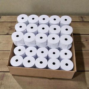 Non-Fading Quality Retail Stores A Full Box Carton of 50 Pieces of 80mm By 80mm By 13mm Thermal Receipt Paper Rolls