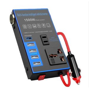 1500W Car Power 12V 24V To 220V Mobile Phone USB Charging Socket Auto Charger Converter Adapter