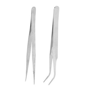 6Pcs Tweezers With Rubber Tips Set Soft PVC Rubber Coated Tips Bent And  Straight Flat Tip