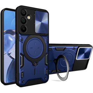 Case with slider camera cover and rotating ring kickstand for Samsung Galaxy A56 5G