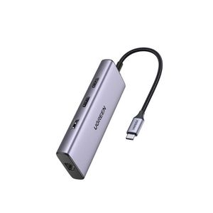 Ugreen 9-in-1 USB-C Multifunction Adapter, USB-C to USB3.0 ( 2 Port ) + USB-C ( 2 port ) + 4K HDMI + RJ45 Ethernet + SD & TF + PD port Converter (UG- 15375)