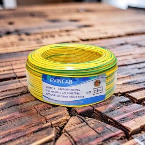 Evin Yellow Green 2.5mm Single Core Long-Lasting Performance Reliable Indoor Electrical Wiring Cable 