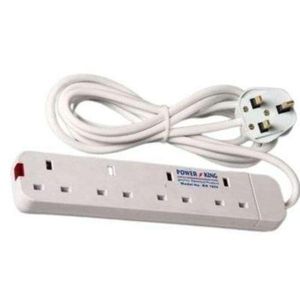 Powermax Power King Quality Best 4 Way Power Extension With Long Cable // Power extenson - White