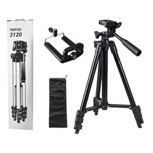 ripod 3120 Professional Aluminum Camera & Phone Tripod Stand Adjustable 102cm Portable Foldable Tripod with 360° Rotating Head for DSLR Smartphone Video Recording – Black