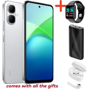 Infinix Smart 10 6.6 Inches, Up To 8GB RAM + 128GB ROM Battery: 5000 MAh,Network 4G, (Dual Sim) COMES WITH FREE GIFTS ( AIRPODS + SMART WATCH +POWERBANK ) FOR YOU  