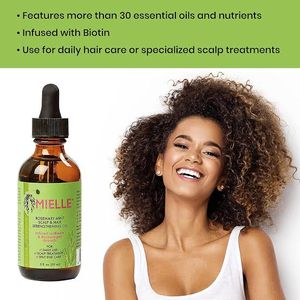 2PCS Organics Rosemary Mint Scalp & Hair Strengthening Oil With Biotin &  Essential Oils 