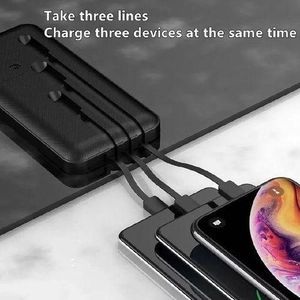 Ofia 20000mAh Power Bank Fast Charging Portable Charger with LED Display, Built-in 3-in-1 Cable, Dual USB Output, Phone Holder Stand, Universal Battery Pack for Android & iPhone Travel Power Backup