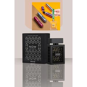 Lattafa Black Lattaf Rave Now Eau de Parfum 100ml FREE PORTABLE PERFUME BOTTLE ( RANDOM COLOR) Long Lasting Unisex Arabic Perfume