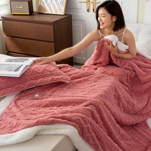 Quality Pink Fleece Sherpa Warm Woolen Throw Blanket