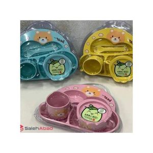  Kids Plate Play Set Consists of plate, cup, spoon,Bowl and fork  - Pink & Blue