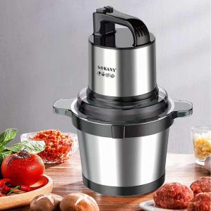 Sokany 4.0L electric food processor/chopper and Meat Grinder Multi Function Stainless Steel Food Processor for Meat,Vegetables,Fruits,  and Nuts 2-Speed Control Food Chopper for Home Kitchen Restaurants