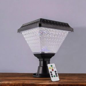 Energy Saving Solar Outdoor Post Lamp with Crystal Design for Pathway