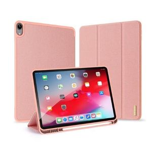 Dux Ducis Domo Series Case for Ipad Air 4/5 10.9 inch Leather Tri-Fold Flip Cover With Pencil Holder, Stand Function & Full Protection – Pink Peach