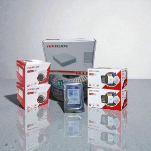 Hikvision  4 1080P Full HD 2MP Smart Hybrid Colored Night Vision Audio Sound Recording CCTV Cameras Complete System kit-500GB Harddisk