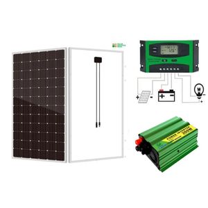 Sunlight Solar 500Watts Solar Panel 500 Watts Monocrystalline All Weather Solar Panel + Free 10A Solar Charge Controller + Free 300W Solar Power Inverter   DC To AC Solar Inverter 