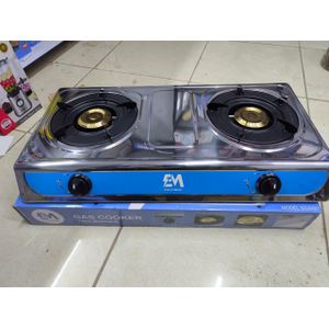 ElectroMate 2-Burner Table Top Metallic Gas Cooker – Compact & Durable