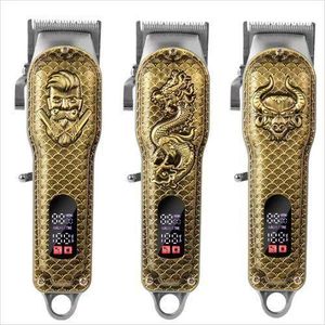 WERHL Professional Gold Dragon Hair Clipper – USB Rechargeable & Digital Display