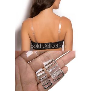 Sexy Women 3/4 Cup Transparent Clear Plastic Bra Strap Gather Push