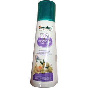 Himalaya NOURISHING BABY OIL Nourishes Prevents Dryness Olive Oil Winter Cherry GENTLE SAFE cf