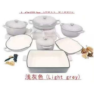 11-piece enamel cast iron cookware set 