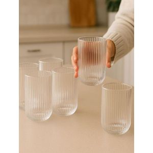6-Piece Water And Juice Glass Set – 400ml Transparent Drinking Glasses For Home, Office Or Party, Durable Kitchen Beverage Cups – Set Of 6