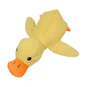 Yellow Duck Dog Toy, Plush Squeaky Toy, Self-Entertainment Chew Teething Toy for Small & Medium Dogs