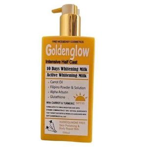 golden glow  Intensive Half Cast 10 Days Brightening Milk with carrot oil, alpha Arbutin, Glutathione and turmeric