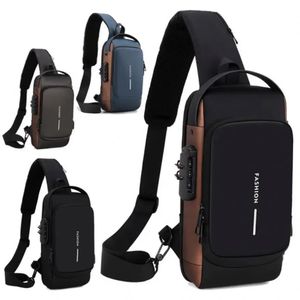 Anti-Theft Waterproof USB Charging Port Sling Bag - Multi-functional Shoulder / Chest Bag For Travel