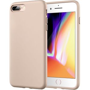 Soft Silicone Slim Fit Cover Anti-Scratch Shockproof Case for Apple iPhone 8 Plus - Beige Nude