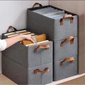 Foldable Clothes Storage Box/ Closet Organizer for Jeans, Pants, Sweaters, socks - Drawer Shelf organizer / Wardrobe Organizer
