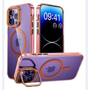 Magnetic Ring Phone Case with Kickstand – Shockproof Transparent Back Cover (iPhone Models)